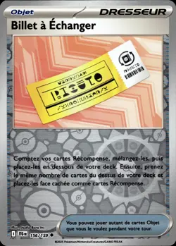 Carte Pokemon REVERSE Billet a Echanger 156/159 JTG Aventures Ensemble FR NEUF - Image 1