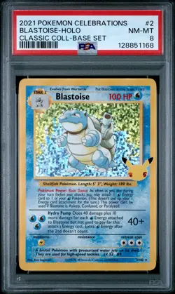 2021 POKEMON CELEBRATIONS CLASSIC COLL #2 BLASTOISE-HOLO PSA 8 - Image 1