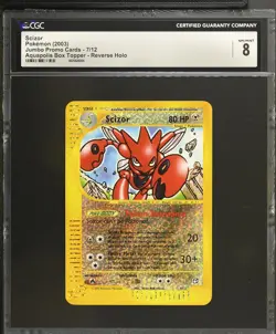 Pokemon Aquapolis Reverse Holo Foil Box Topper Scizor 7/12 CGC 8 *064 - Image 1