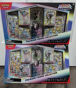 2x Pokemon TCG Prismatic Evolutions Premium Figure Collection - In Hand - Image 1