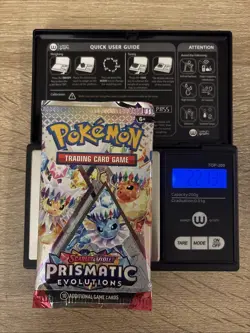 22.73g Prismatic Evolutions Pokemon Booster Pack New Sealed Heavy - Image 1