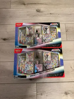 2x Pokemon TCG Scarlet and Violet Prismatic Evolutions Premium Figure Collection - Image 1