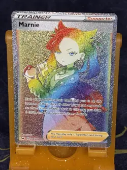 Pokemon Marnie 208/202 Rainbow Rare Trainer Sword & Shield Base English NM/M - Image 1