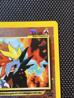 Entei Reverse Holo #34 Three Swirls WOTC Black Star Promo 2001 Pokemon - Image 3