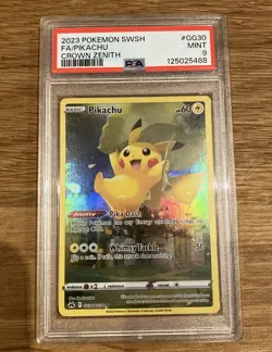2023 Pokemon TCG Pikachu GG30/GG70 Crown Zenith Full Art Graded PSA 9 MINT - Image 1