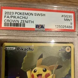 2023 Pokemon TCG Pikachu GG30/GG70 Crown Zenith Full Art Graded PSA 9 MINT - Image 2