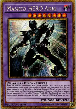 Yugioh Masked HERO Anki PGL2-EN011 1st Edition Gold Secret Rare NM - Image 1