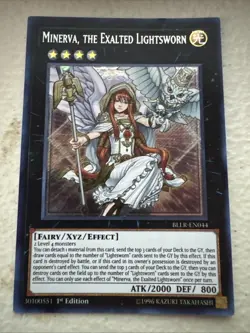 Yugioh Minerva, The Exalted Lightsworn BLLR-EN044 Secret Rare 1st Edition - Image 1