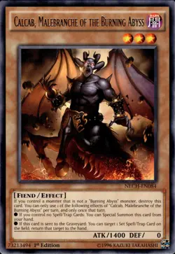 Calcab, Malebranche Of The Burning Abyss - Rare 1st Edition NECH-EN084 NM YuGiOh - Image 1