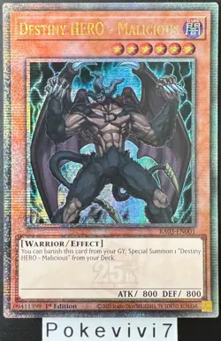Carte YU-GI-OH! DESTINY HERO - MALICIOUS RA03-EN001 QCSR NEUF - Image 1