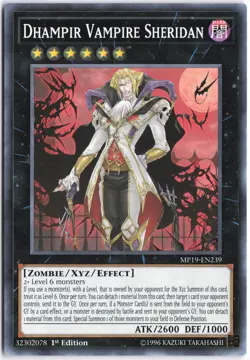 Yugioh - Dhampir Vampire Sheridan MP19-EN239 1st Edition - 2019 Gold Sarcophagus - Image 1
