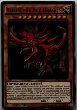 Slifer the Sky Dragon Ultra Rare Legendary Decks II LDK2-ENS01 LP - Image 1
