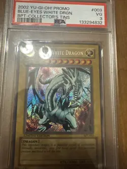 2002 Yu-Gi-Oh! Promo BPT-Collector's Tins #003 Blue-Eyes White Dragon PSA 3 - Image 1
