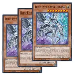 Yugioh - Blue-Eyes Abyss Dragon x 3 - 1st Edition - Plus Free Holo Card - Image 1