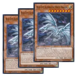 Yugioh - Blue-Eyes Alternative White Dragon x 3 - 1st Edition - Plus Free Holo - Image 1