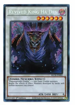 Yu-Gi-Oh Card: Revived King Ha Des BLCR-EN082 Secret Rare 1st Edition! NM - Image 1