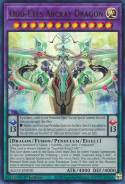 YUGIOH ODD-EYES ARCRAY DRAGON ULTRA AGOV-EN030 NEAR MINT - Image 1