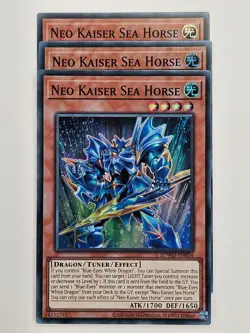 Yu Gi Oh - 3x SDWD-EN004 Neo Kaiser Sea Horse - Super Rare - Image 1
