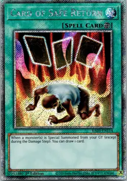 Yugioh Card of Safe Return RA03-EN114 1st Edition Platinum Secret Rare NM - Image 1