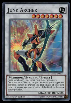Yugioh Junk Archer LC5D-EN037 1st Edition Super Rare NM - Image 1