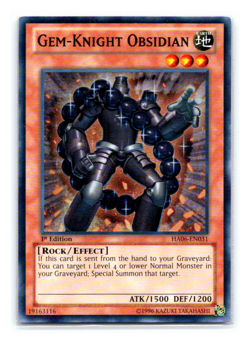 Gem-Knight Obsidian - HA06-EN031 - Super Rare 1st Edition Yugioh - Image 1