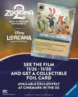 Lorcana Putting It All Together Disney Zootopia 2 Movie Promo Card SEALED - Image 2