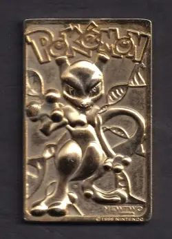 1999 Pokemon Mewtwo 23 Karat Gold Plated Special Edition Trading Card Collect - Image 1