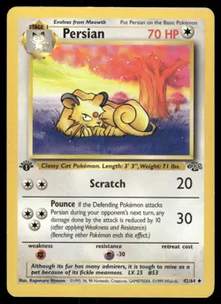 Pokemon Cards Persian 42/64 1ST EDITION Jungle Uncommon LP - Image 1