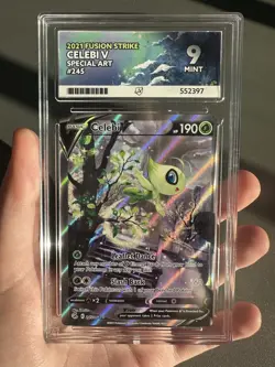 Pokemon TCG Celebi v Fusion Strike Alternative Art Card 245/264 Ace Graded 9 - Image 1
