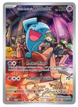 Team Rocket's Wobbuffet 203 Sv: Scarlet & Violet Promo Holo Pokemon Card NM - Image 1