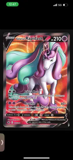 Galarian Rapidash V (Full Art) 167/198 Chilling Reign Ultra Rare Pokemon Card - Image 1
