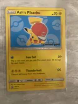 Ash's Pikachu Black Star Promo 2017 Pokemon TCG Card SM114 Sun Moon - Image 1