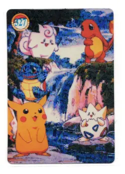 Pokemon Pocket Monsters Vintage Vending Prism Sticker Card #327 Pikachu Togepi - Image 1