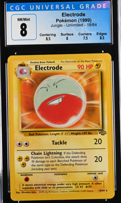 CGC 8 Electrode 1999 Jungle - Unlimited 2/64 Rare Pokemon Card psa - Image 1