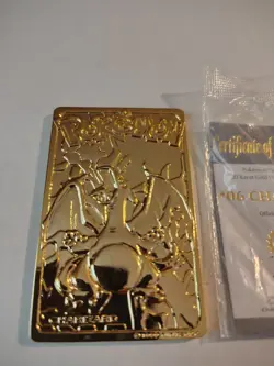1999 Pokemon Burger King Minty Fresh 23K Gold Plated Trading Card #06 Charizard - Image 1