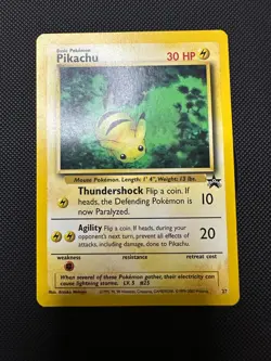 Pikachu # 27 WOTC Black Star PROMO "Bumblebee" Pokemon Card NEAR MINT - Image 1