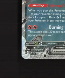 Charizard ex 125/197 Obsidian Flames Ultra Rare Holo Pokemon Card NM - Image 5