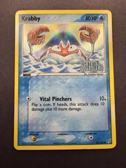 Krabby 54/100 EX Crystal Guardians Reverse Holo Stamped Pokemon Card TCG LP #1 - Image 1