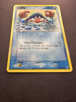 Krabby 54/100 EX Crystal Guardians Reverse Holo Stamped Pokemon Card TCG LP #1 - Image 3