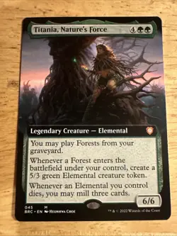 MTG TITANIA, NATURE'S FORCE EXTENDED ART The Brothers' War NM - Image 1