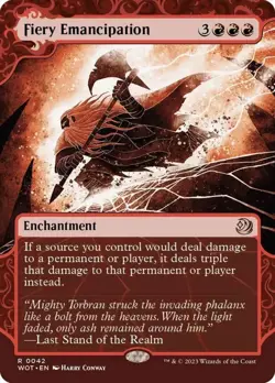 Fiery Emancipation - ENCHANTING TALES BORDERLESS (MTG Wilds of Eldraine WOT 42) - Image 1