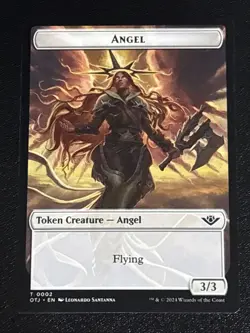 MTG Outlaws of Thunder Junction Angel/Plot Double-Sided Token 0002/0020 NM - Image 1