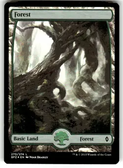 FOIL MTG Forest (270) - Full Art Battle for Zendikar Regular - Image 1