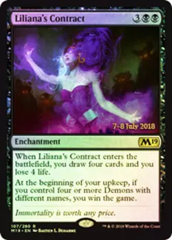 MTG Liliana's Contract - Foil - Prerelease Promo, Prerelease & Release Promos, M - Image 1