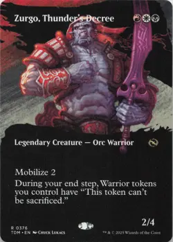 Zurgo, Thunder's Decree (Borderless) R Tarkir: Dragonstorm 376 NM MTG - Image 1