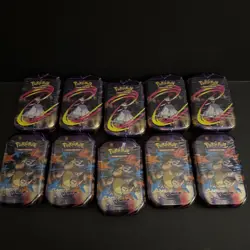 Pokemon Cards TCG Lot Of (10) Mega Evolution, Mini Tins, English - Image 1