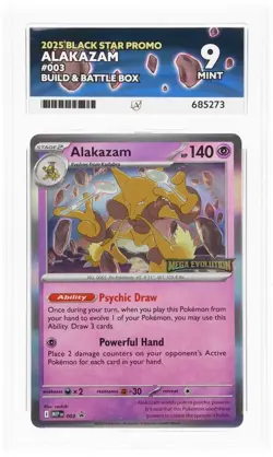 Alakazam MEP 003, Mega Evolution Stamped, Prerelease Pokemon Promo ACE 9 Mint - Image 1