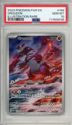 2023 Pokemon Paradox Rift English Groudon 199/182 PSA 10 - Image 1