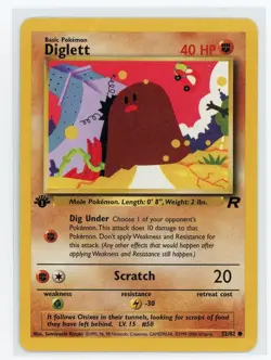 Pokemon TCG - Diglett 52/82 - Team Rocket - 1st Edition - Image 1