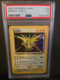 1999 Pokemon Base Set - Zapdos 16/102 Base Set Holo Rare PSA 5 - Image 1